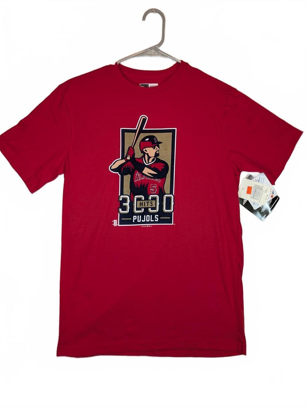 New Era Albert Pujols 3000 Hits MLB Baseball Graphic T-Shirt Red Mens Small